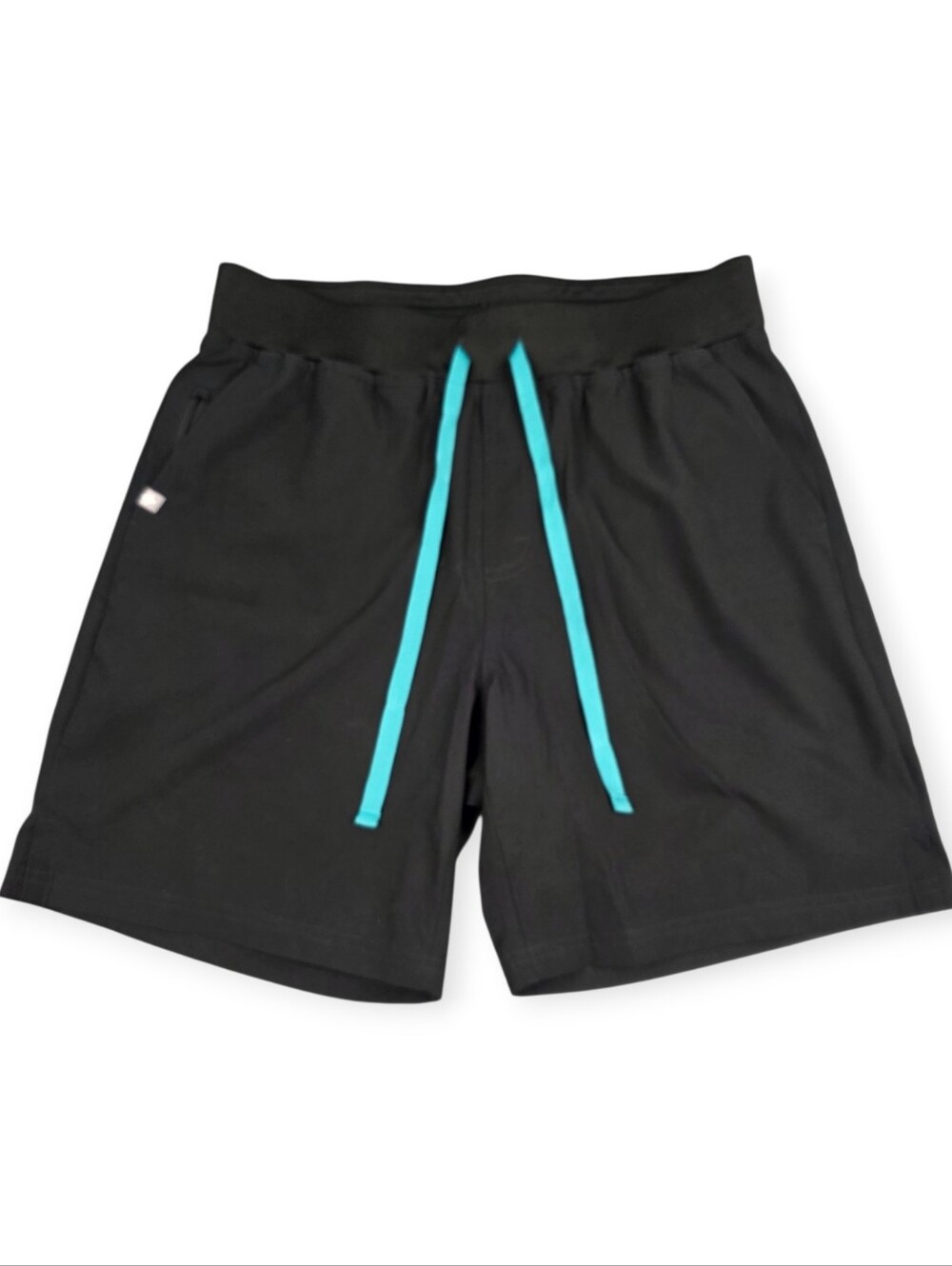 Figs Scrub Shorts Men's Size Small Black Teal Drawstring EUC